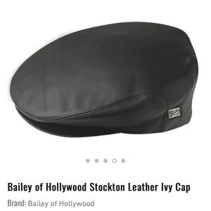 Bailey of Hollywood Stockton Cap Men’s Hat Newsboy Black 100% Leather Mens XL